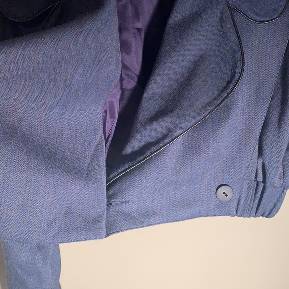 Vintage 90’s Karen Perry bomber jacket with leather piping - Picture 6 of 12